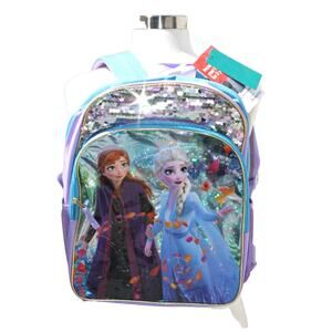 Disney Frozen 2 Backpack Elsa & Anna Sequins Holographic Detailing